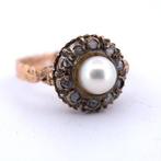 Armring - 12 kt. Roségoud - 0.20ct. tw. Parel - Diamant, Sieraden, Tassen en Uiterlijk, Antieke sieraden