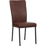 Leren eetkamerstoel Daily - Granada Cognac (donkercognac) -, Huis en Inrichting, Stoelen, Leren eetkamerstoel Daily - Granada Cognac (donkercognac) - Poten staal vierkant zwart past perfect in uw interieur als u woonstijl: Modern is.