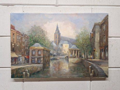 Jan Schaeffer (1923 - 2018) - Vismarkt Gouda, Antiek en Kunst, Kunst | Schilderijen | Klassiek