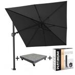 Challenger T2 premium zweefparasol 350x260 cm matt black, Tuin en Terras, Parasols, Ophalen of Verzenden, Nieuw