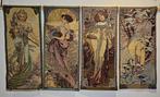 Set van 4 Alfons Mucha Wandtapijten De Seizoenen - Art, Antiek en Kunst, Curiosa en Brocante