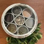 Masala Kruidenbox XL - RVS met deksel (met 7 potjes plus, Huis en Inrichting, Ophalen of Verzenden, Nieuw