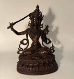 Manjushri Standbeeld 33 cm - Brons - Nepal - Eind 20e eeuw, Antiek en Kunst