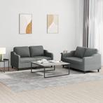 vidaXL 2-delige Loungeset met kussens stof donkergrijs, Huis en Inrichting, Banken | Bankstellen, Verzenden, 150 tot 200 cm, Nieuw