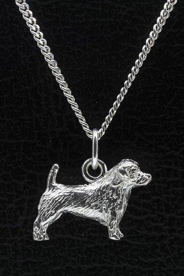 Zilveren Glen of imaal terrier ketting hanger - groot, Sieraden, Tassen en Uiterlijk, Kettinghangers, Verzenden