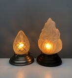 Plafondlamp (2) - Glas, Messing - Twee plafondlampen met