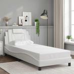 vidaXL Bedframe Viana zonder matras kunstleer wit 90x200, Overige materialen, 90 cm, Eenpersoons, Verzenden