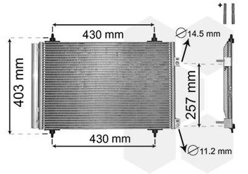 LUCHTCONDENSATOR VOOR CITROEN BERLINGO 7_ 2008-2012 6455CX, Auto-onderdelen, Airco en Verwarming, Nieuw, Ophalen of Verzenden