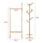 [en.casa] Bamboe kledingrek Nordreisa met kapstok 65x40x170, Huis en Inrichting, Kasten | Kledingkasten, Verzenden, Nieuw