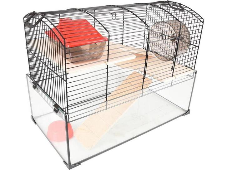 Flamingo Vitru 1 - Hamsterkooi - Glazen bodem met, Huis en Inrichting, Woonaccessoires | Overige, Nieuw, Verzenden