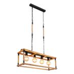 Hanglamp VERNON 80.0 cm 4-lichts Zwart, Bruin, Ophalen of Verzenden, Nieuw, Metaal, 75 cm of meer