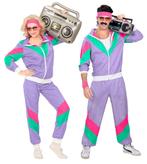 Neon 80S Trainingspak Fout Lila, Kleding | Heren, Carnavalskleding en Feestkleding, Verzenden, Nieuw