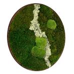 Mosschilderij Rond 40 cm Donker Eiken - Uppsala Latte, Nieuw