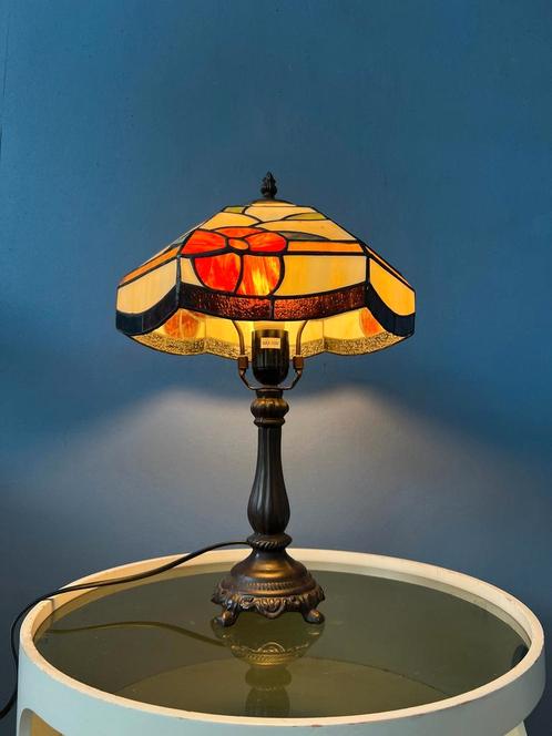 Stained Glass Tiffany Style Art Deco Table Lamp, Huis en Inrichting, Lampen | Tafellampen, Nieuw, Ophalen of Verzenden