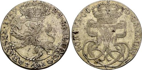 24 Skilling Kongsberg 1759 Tl Norwegen: Friedrich V, 1746..., Postzegels en Munten, Munten | Europa | Niet-Euromunten, Verzenden