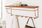 Decoratieve wandkapstok HERITAGE 80 cm naturel goud messing, Ophalen of Verzenden, Nieuw