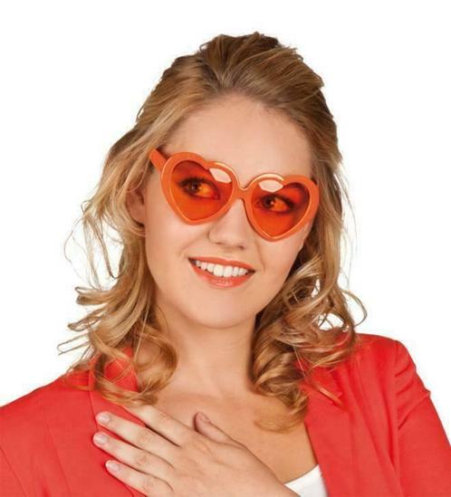 hartjesbril oranje, Sieraden, Tassen en Uiterlijk, Zonnebrillen en Brillen | Dames, Bril, Nieuw, Verzenden