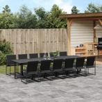 vidaXL 13-delige Tuinset textileen zwart, Tuin en Terras, Tuinsets en Loungesets, 2 zitplaatsen, Verzenden, Nieuw, Rvs