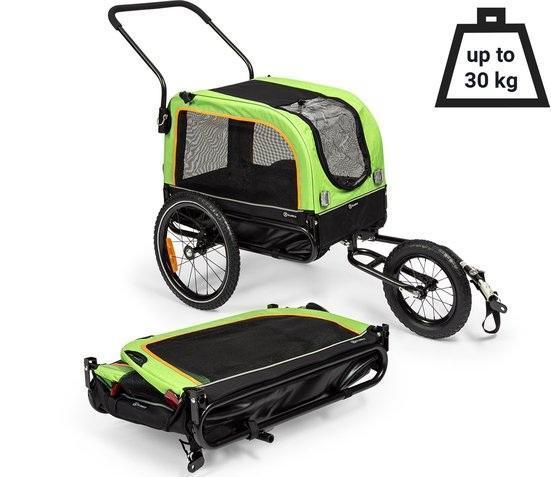 fietskar - Hondenaanhanger - Hondenbuggy Groen Zwart, Fietsen en Brommers, Fietsaccessoires | Aanhangers en Karren, Opvouwbaar
