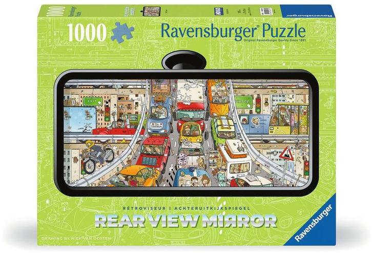 Verkeerschaos Puzzel (Rearview Mirror) (1000 stukjes) |, Hobby en Vrije tijd, Denksport en Puzzels, Nieuw, Verzenden