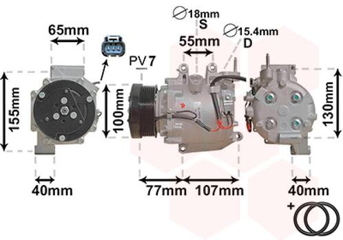 AIRCO COMPRESSOR VOOR HONDA CR-V RE 2006-2009 38800RZVG02, Auto-onderdelen, Airco en Verwarming, Nieuw, Ophalen of Verzenden