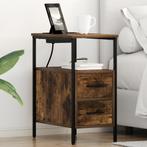 vidaXL Bedside kasten 2 pcs Gerookt eiken 30 x 48 x 61 cm, Huis en Inrichting, Verzenden, Nieuw, 55 tot 70 cm, 45 tot 65 cm