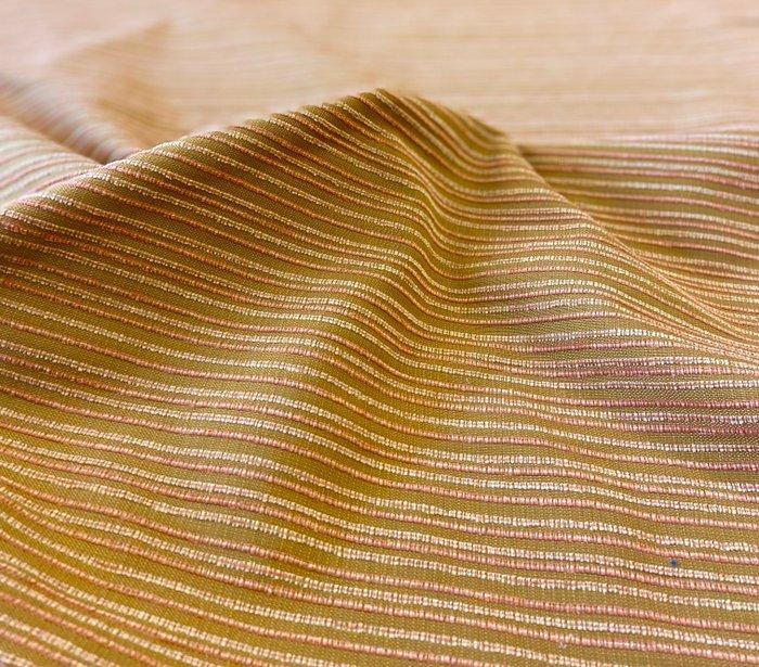 Prachtige stof met dubbele hoogte, mosterdkleurige, Antiek en Kunst, Antiek | Kleden en Textiel