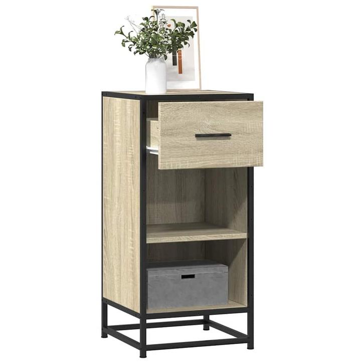 vidaXL Dressoir 35,5x35x76 cm bewerkt hout en metaal sonoma, Huis en Inrichting, Kasten | Dressoirs, Nieuw, Overige houtsoorten