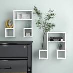 vidaXL Wandschappen 2 st 50x15x50 cm bewerkt hout hoogglans, Huis en Inrichting, Verzenden, Nieuw