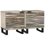 vidaXL Nachtkastjes 2 pcs Naturel 40 x 33 x 46 cm massief, Minder dan 45 cm, Verzenden, Nieuw, Minder dan 55 cm