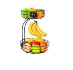 2-Laags Metalen Fruitmand met Bananenhanger, Verzenden, Nieuw