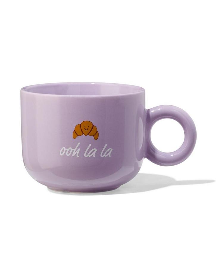 HEMA Mok 480ml croissant ooh la la lila, Hobby en Vrije tijd, Theezakjes, Verzenden