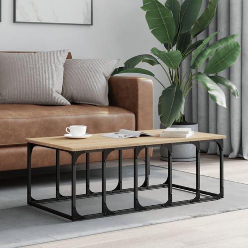 vidaXL Salontafel 100x50x35,5 cm bewerkt hout sonoma, Huis en Inrichting, Tafels | Salontafels, 100 tot 150 cm, Nieuw, Overige houtsoorten