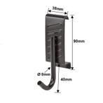 Wandhaak kort - 6.5 x 4 x 10 cm. tuingereedschap ophangen -, Ophalen of Verzenden, Nieuw