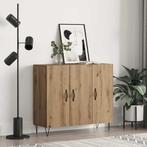 vidaXL Dressoir Artisan Eiken 90 x 32,5 x 80 cm Bewerkt hout, Huis en Inrichting, Kasten | Dressoirs, Verzenden, Nieuw, Overige houtsoorten