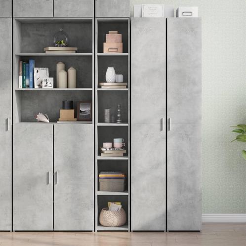 vidaXL buffetkast 30x41x185 cm bewerkt hout betongrijs, Huis en Inrichting, Kasten | Buffetkasten, 25 tot 50 cm, Nieuw, Overige houtsoorten