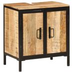 Wastafelkast 55cm Mangohout IJzer | OP=OP | Tweedekansje, Huis en Inrichting, Nieuw, Minder dan 100 cm, Wastafelkast, 25 tot 50 cm