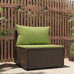 vidaXL Tuinmiddenbank met kussens poly rattan bruin, Tuin en Terras, Tuinsets en Loungesets, Verzenden, Nieuw, Rotan