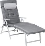 2dekans | ODADDY® Ligbed - Opvouwbaar - Grijs - Zonnebed, Tuin en Terras, Tuinsets en Loungesets, Ophalen of Verzenden, Zo goed als nieuw