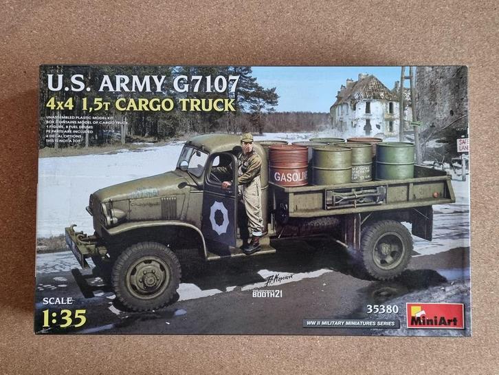 MiniArt 35380 G7107 US Army cargo truck 1:35, Hobby en Vrije tijd, Modelbouw | Auto's en Voertuigen, Verzenden