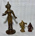 3x - Beeld, Radha, Ganesha, Annapurna - 12 cm - Gepatineerd, Antiek en Kunst