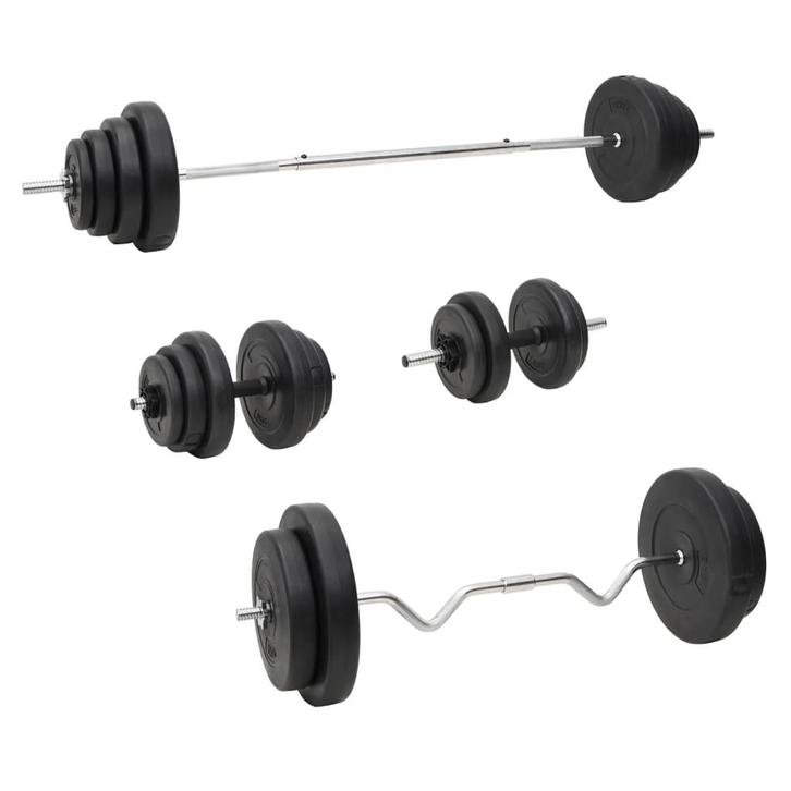 vidaXL Halterset met gewichten 120 kg, Sport en Fitness, Fitnessmaterialen, Nieuw, Verzenden