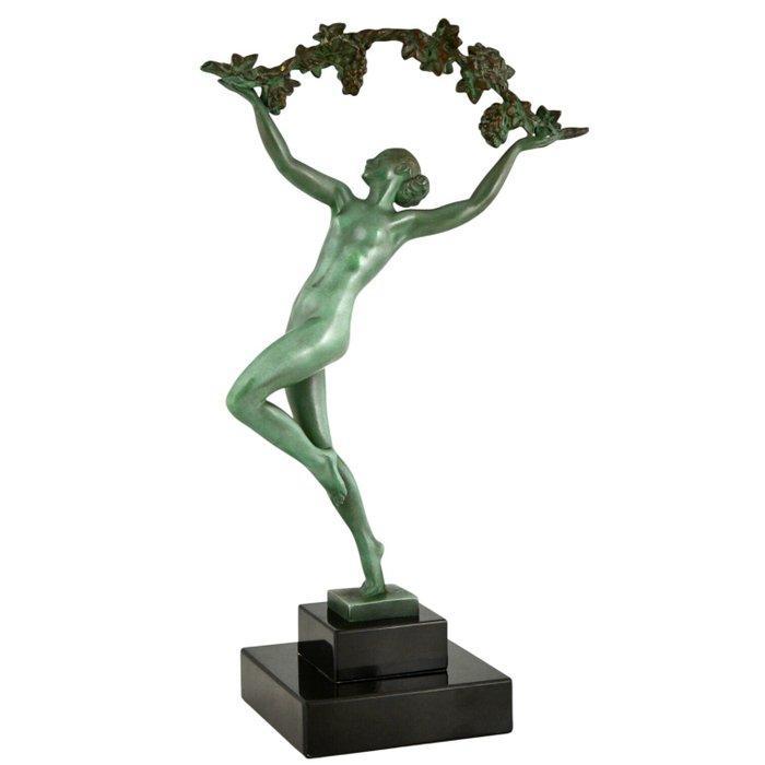 Raymonde Guerbe - sculptuur, GRISERIE, vrouw met druiventak, Antiek en Kunst, Antiek | Meubels | Stoelen en Banken