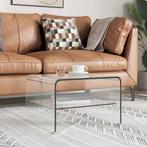 vidaXL Salontafel 50x45x33 cm gehard glas transparant, Huis en Inrichting, Minder dan 50 cm, 50 tot 100 cm, Verzenden, Nieuw