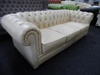 Chesterfield Diamonds  Creme leren 3 Zits Chesterfield Bank, Ophalen, Chesterfield, Driepersoons, Leer