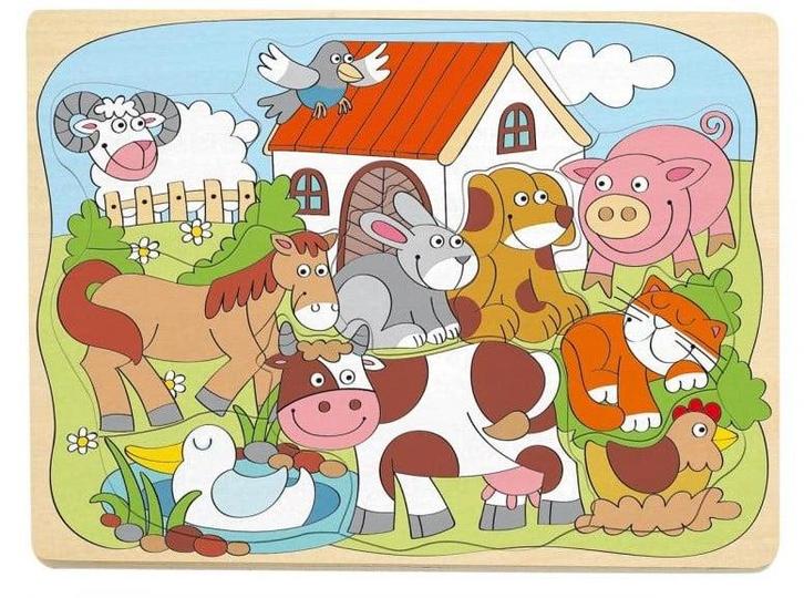 Woody Boerderij Puzzel (9 stukjes) | Woody - Puzzels, Kinderen en Baby's, Speelgoed | Houten speelgoed, Nieuw, Verzenden