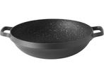 BergHOFF Chinese wok - 32 cm - PFAS-vrij met deksel - Zwart, Verzenden, Zo goed als nieuw