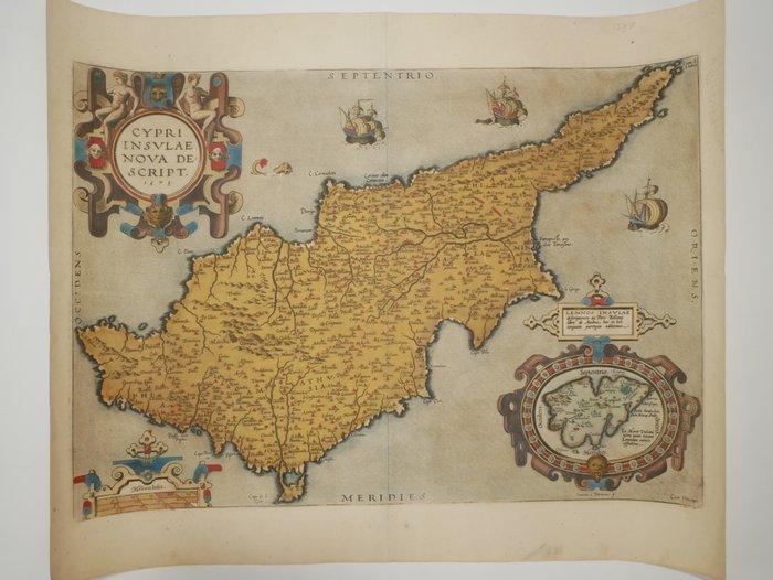 Cyprus - Cyprus; Abraham Ortelius - Cypri Insulae Nova, Boeken, Atlassen en Landkaarten