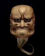 Fine Carved Wooden Noh Mask of Beshimi-Akuj  -