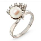 Cocktailring - 14 karaat Witgoud, Geel goud - 0.12ct. tw.